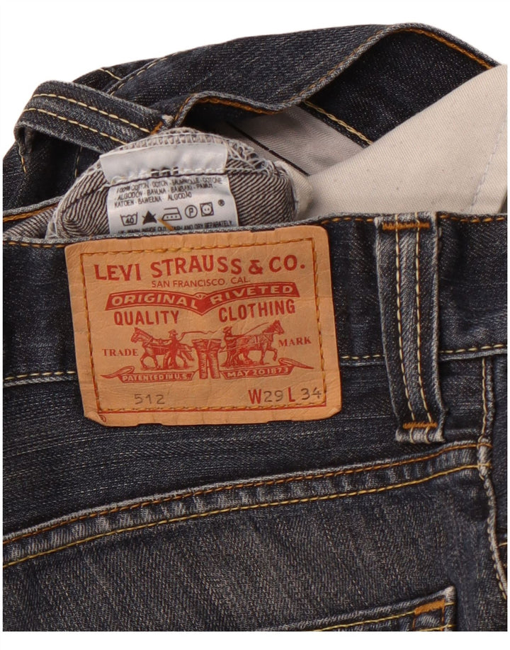 LEVI'S Mens 512 Slim Denim Shorts W29 Small Blue Cotton