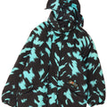 Vintage Womens Hooded Padded Jacket UK 16 Large Black Tie Dye