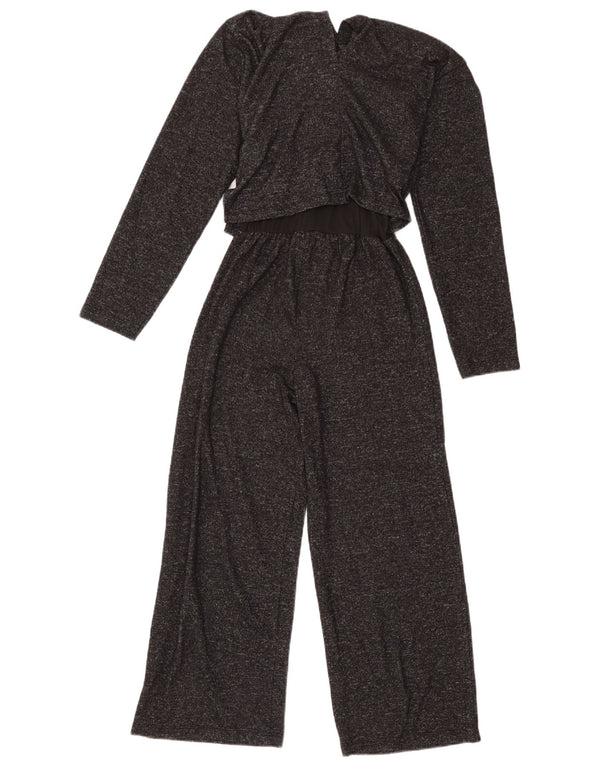 Zara Girls Long Sleeve Jumpsuit 13-14 Years Grey Flecked Polyester