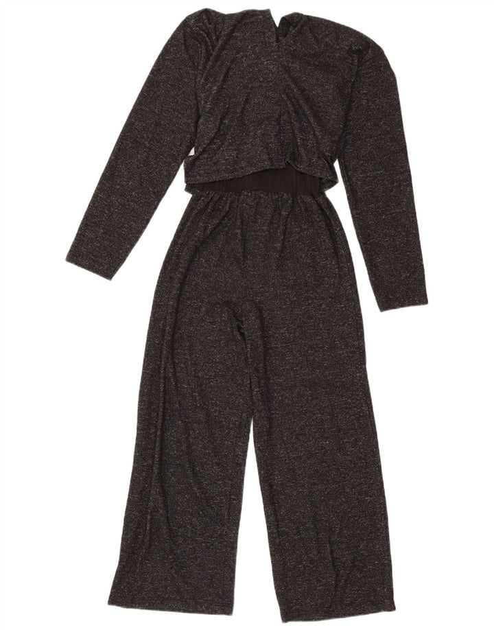 Zara Girls Long Sleeve Jumpsuit 13-14 Years Grey Flecked Polyester
