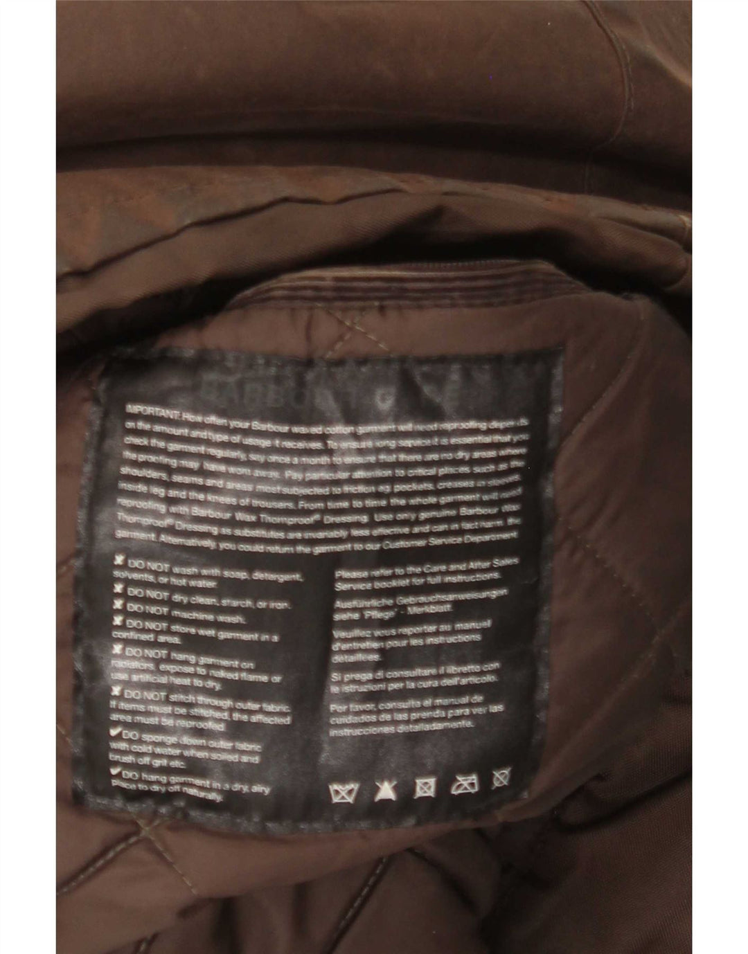 Barbour Mens Waxed Cotton Jacket UK 40 Large Brown