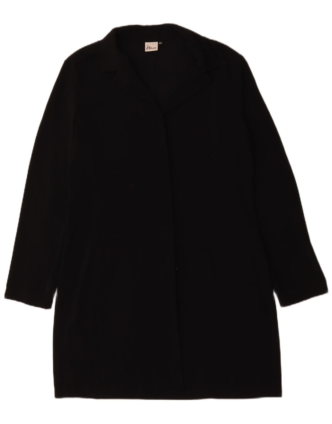 Vintage Womens Overcoat EU 40 Medium Black Polyester