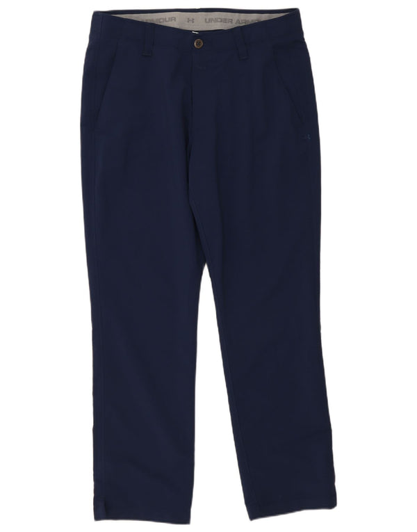 Under Armour Mens Straight Chino Trousers W34 L30 Navy Blue Polyester
