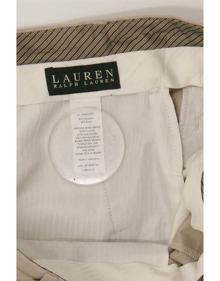 RALPH LAUREN Mens Straight Suit Trousers W38 L32 Beige Polyester Vintage Ralph Lauren and Second-Hand Ralph Lauren from Messina Hembry 