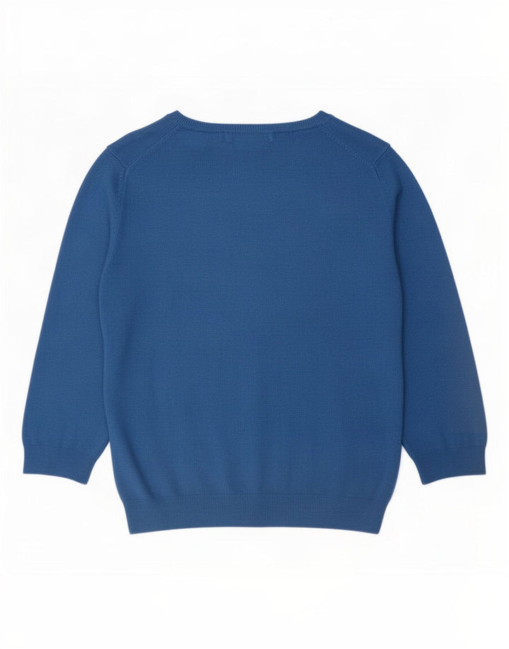 Marks & Spencer Womens Boat Neck Jumper Sweater UK 12 Medium Blue