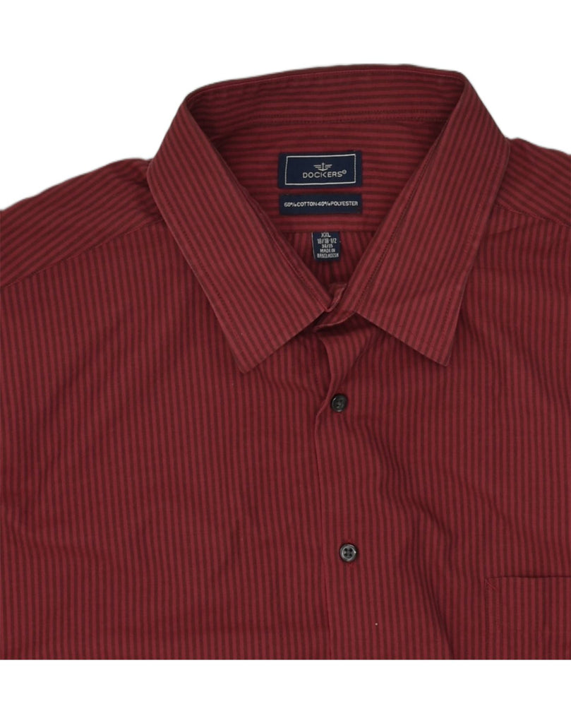 DOCKERS Mens Shirt Size 18 18 1/2 2XL Red Cotton | Vintage Dockers | Thrift | Second-Hand Dockers | Used Clothing | Messina Hembry 