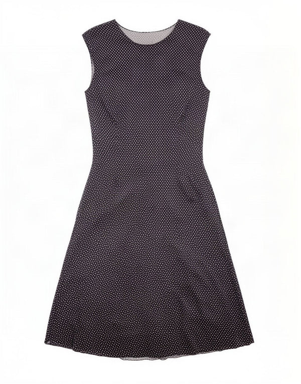 Marks & Spencer Womens Sleeveless Maxi Dress UK 14 Large Navy Blue Spotted