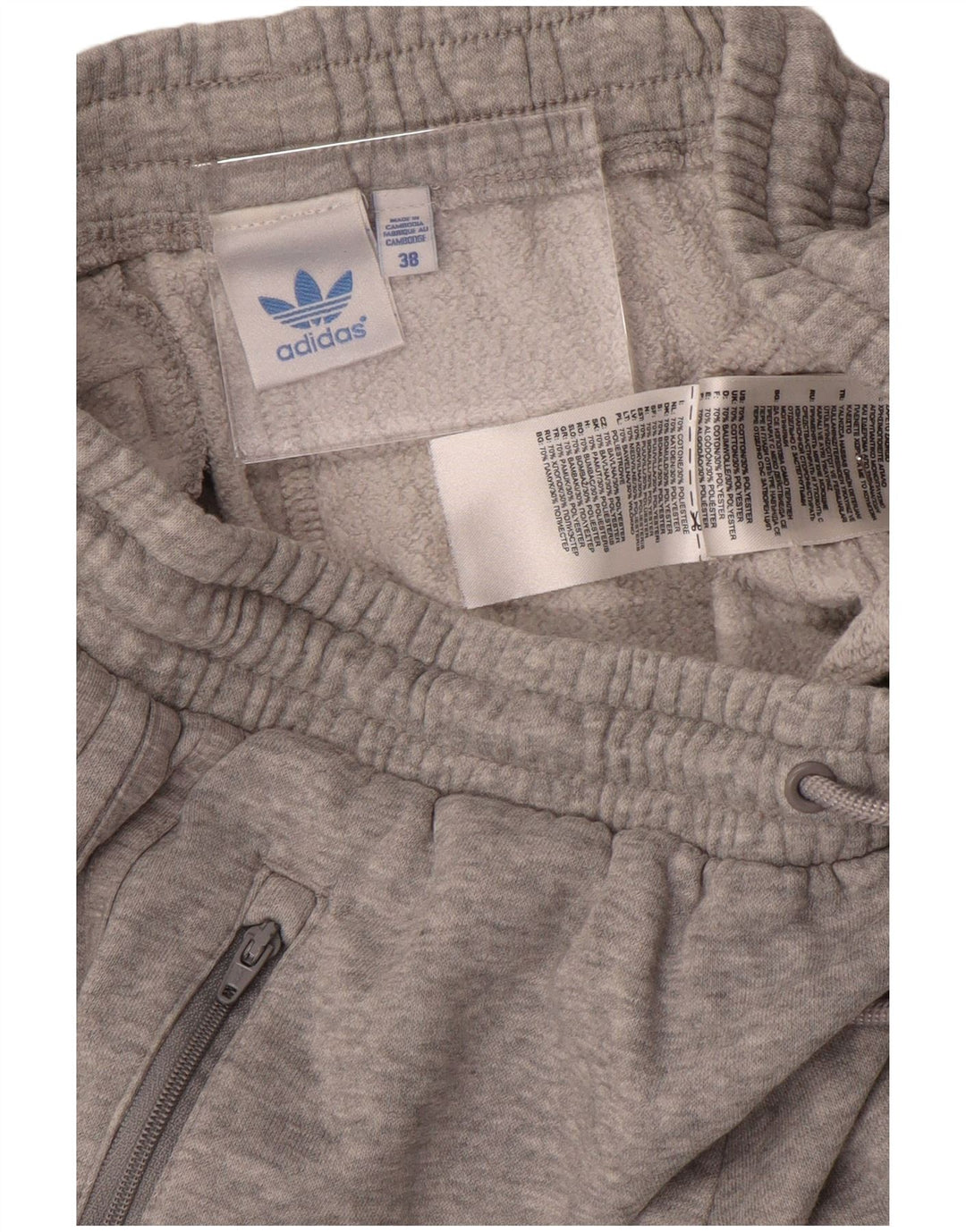 Adidas Womens Tracksuit Trousers Joggers EU 38 Medium  Grey Cotton