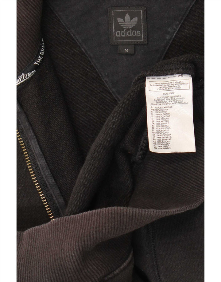 Adidas Mens Tracksuit Top Jacket Medium Black Cotton