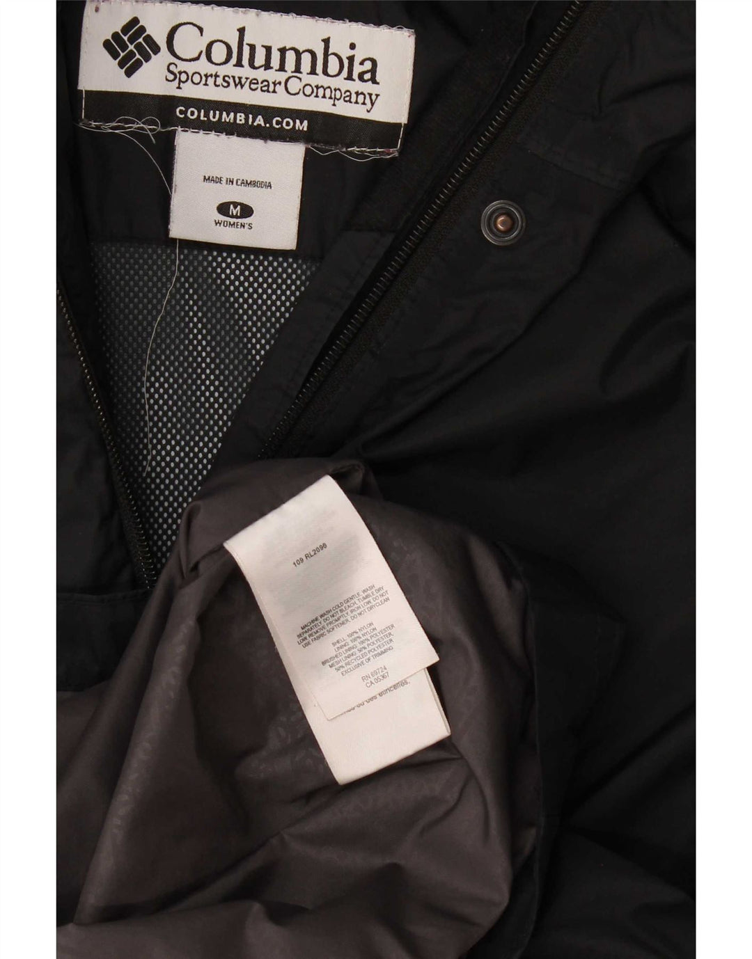 Columbia Womens Omni-Tech Hooded Rain Jacket UK 14 Medium Black Nylon