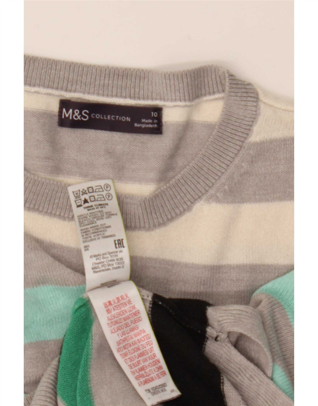 Marks & Spencer Womens Crew Neck Jumper Sweater UK 10 Small Multicoloured