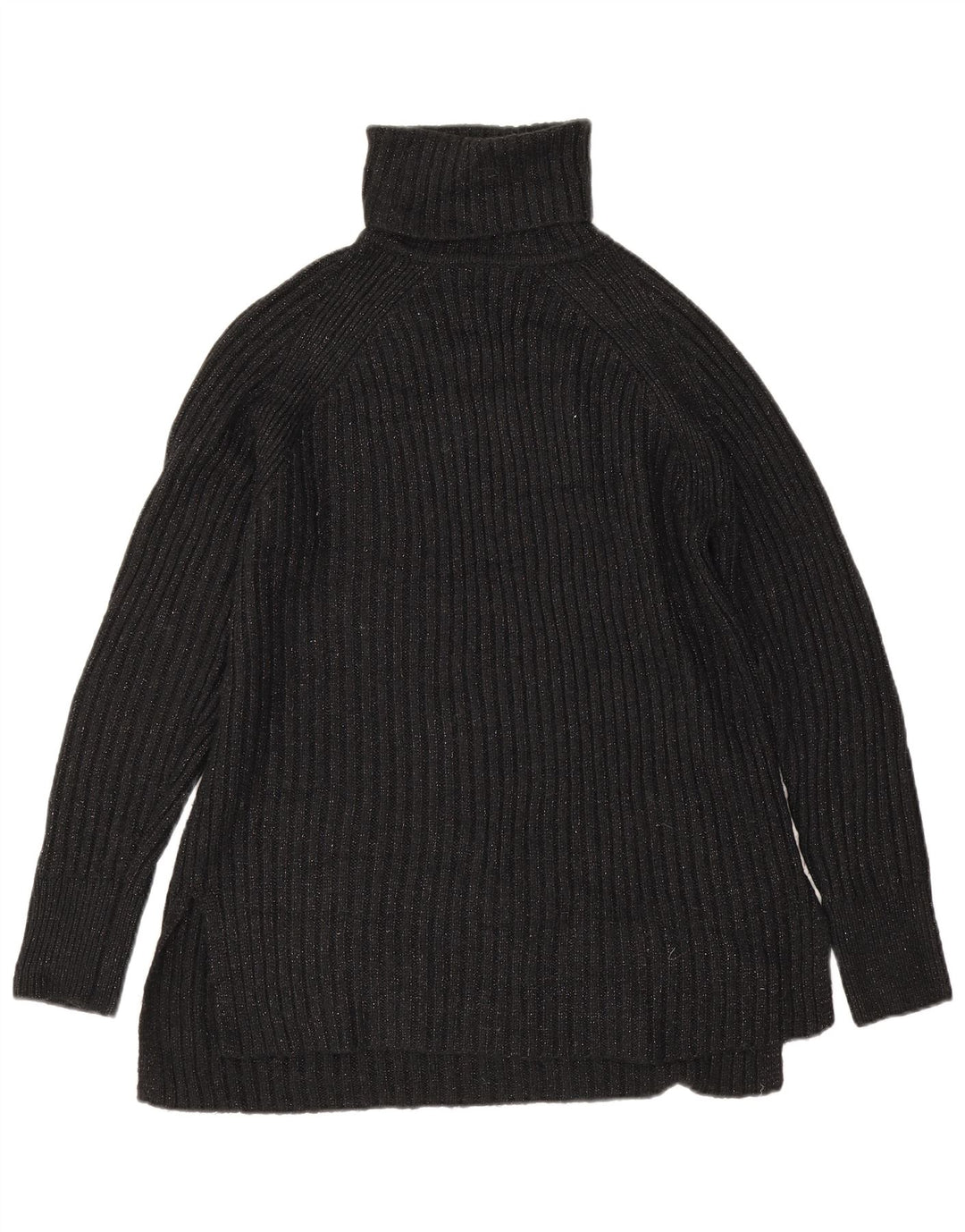 Marks & Spencer Womens Roll Neck Jumper Sweater UK 14 Medium Black Flecked