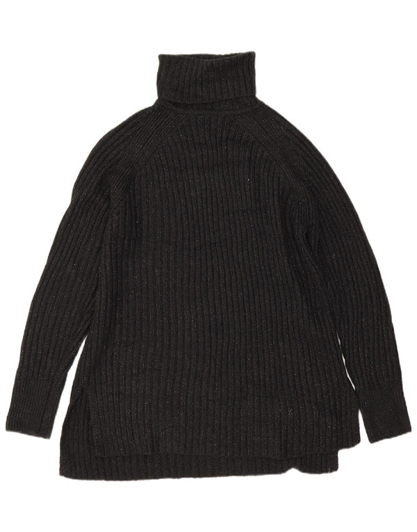 Marks & Spencer Womens Roll Neck Jumper Sweater UK 14 Medium Black Flecked