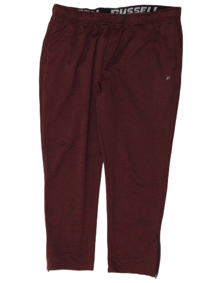 RUSSELL ATHLETIC Mens Tracksuit Trousers 2XL Maroon Polyester