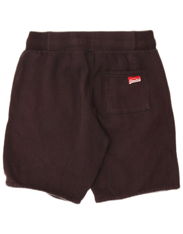 SUPERDRY Womens Graphic Sport Shorts UK 12 Medium  Grey Cotton