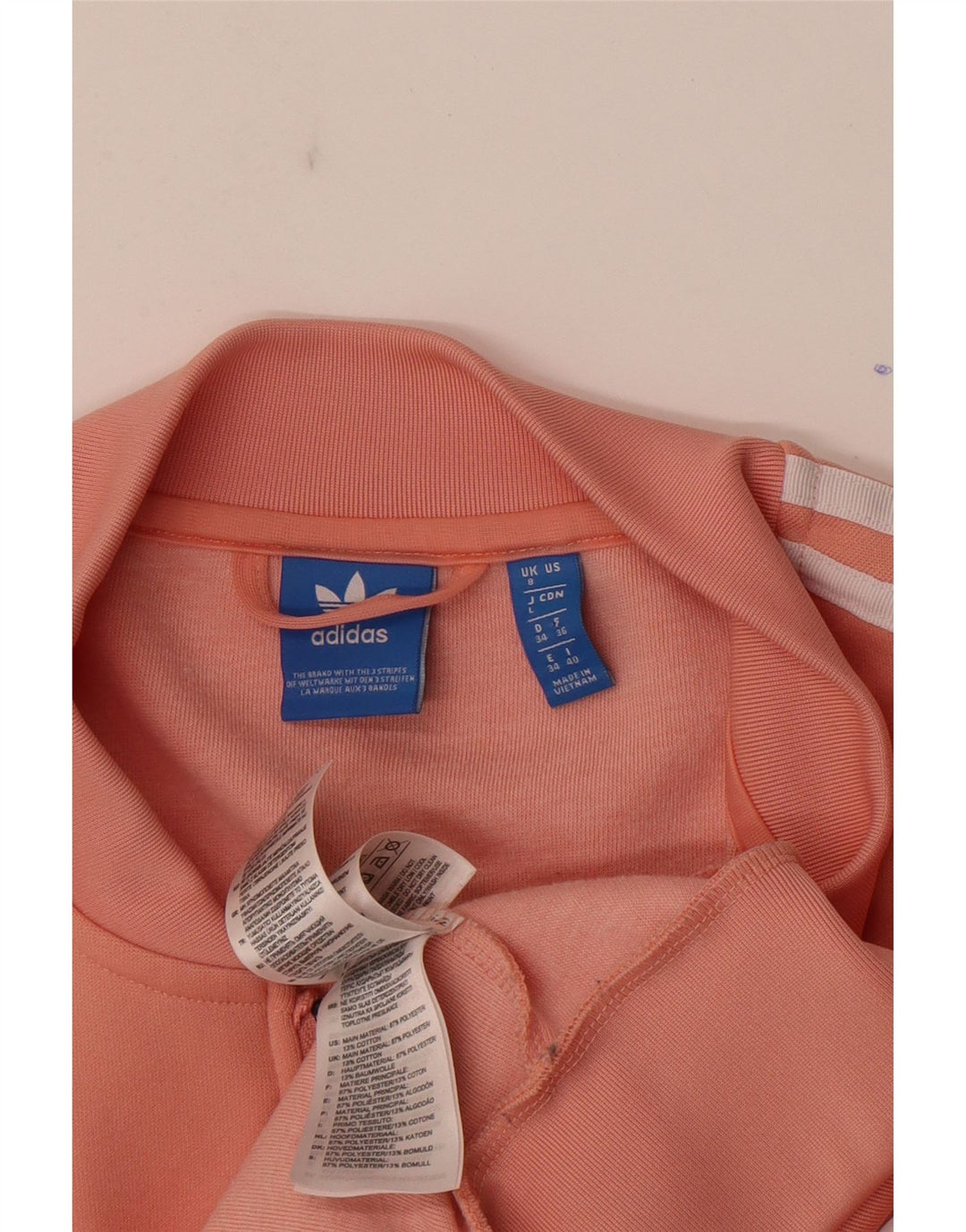 Adidas Womens Graphic Tracksuit Top Jacket UK 8 Small Pink Polyester
