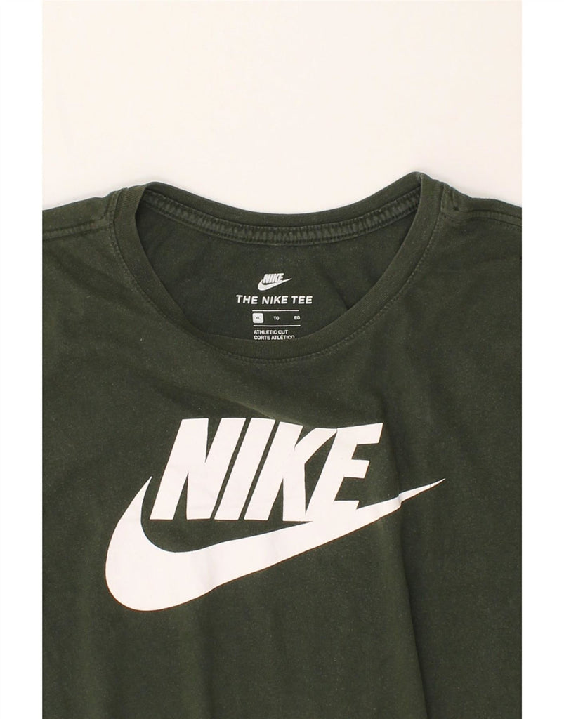 NIKE Mens Athletic Cut Graphic T-Shirt Top XL Green Cotton Vintage Nike and Second-Hand Nike from Messina Hembry 