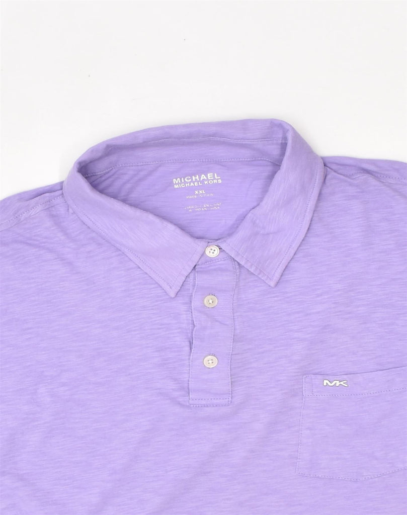 MICHAEL KORS Mens Polo Shirt 2XL Purple Cotton | Vintage Michael Kors | Thrift | Second-Hand Michael Kors | Used Clothing | Messina Hembry 