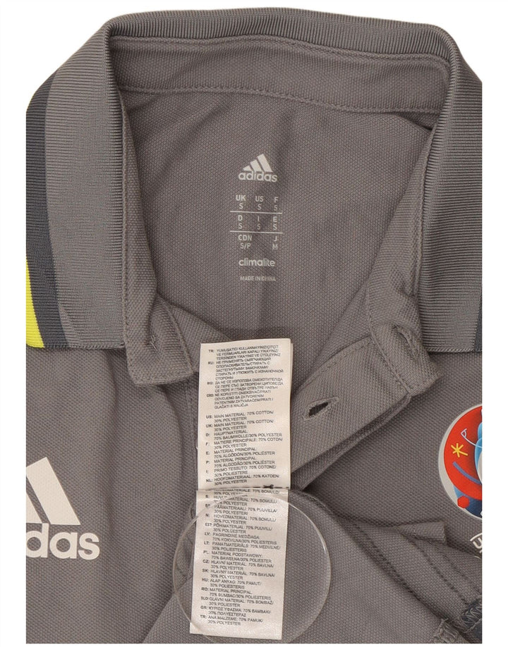 Adidas Mens Climalite Graphic Polo Shirt Small Grey Cotton