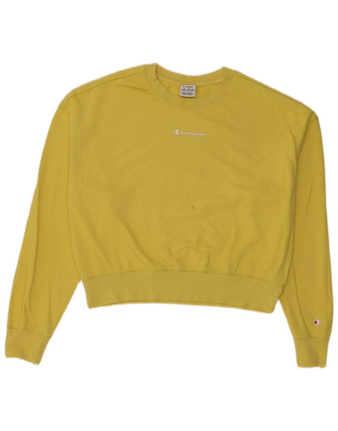 Champion Womens Sweatshirt Jumper UK 18 XL Yellow