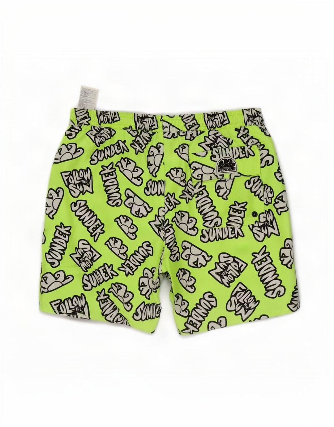 Sundek Mens Graphic Swimming Shorts Medium Green Polyester