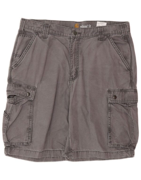 Carhartt Mens Relaxed Fit Cargo Shorts W36 Large Grey Cotton