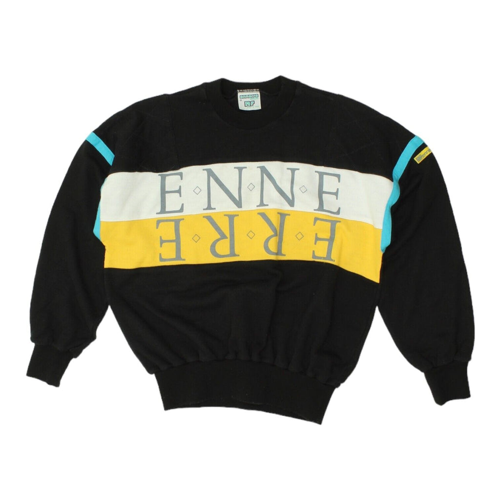 Ennerre Mens Black Spellout Logo Sweatshirt | Vintage 80s Sportswear VTG | Vintage Messina Hembry | Thrift | Second-Hand Messina Hembry | Used Clothing | Messina Hembry 