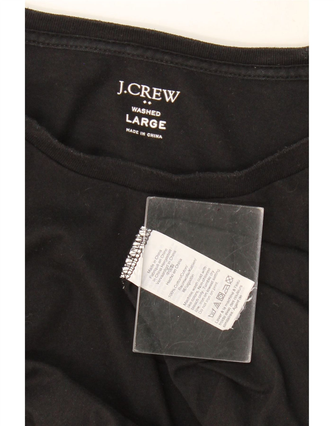 J. CREW Womens Top Long Sleeve UK 16 Large Black Cotton