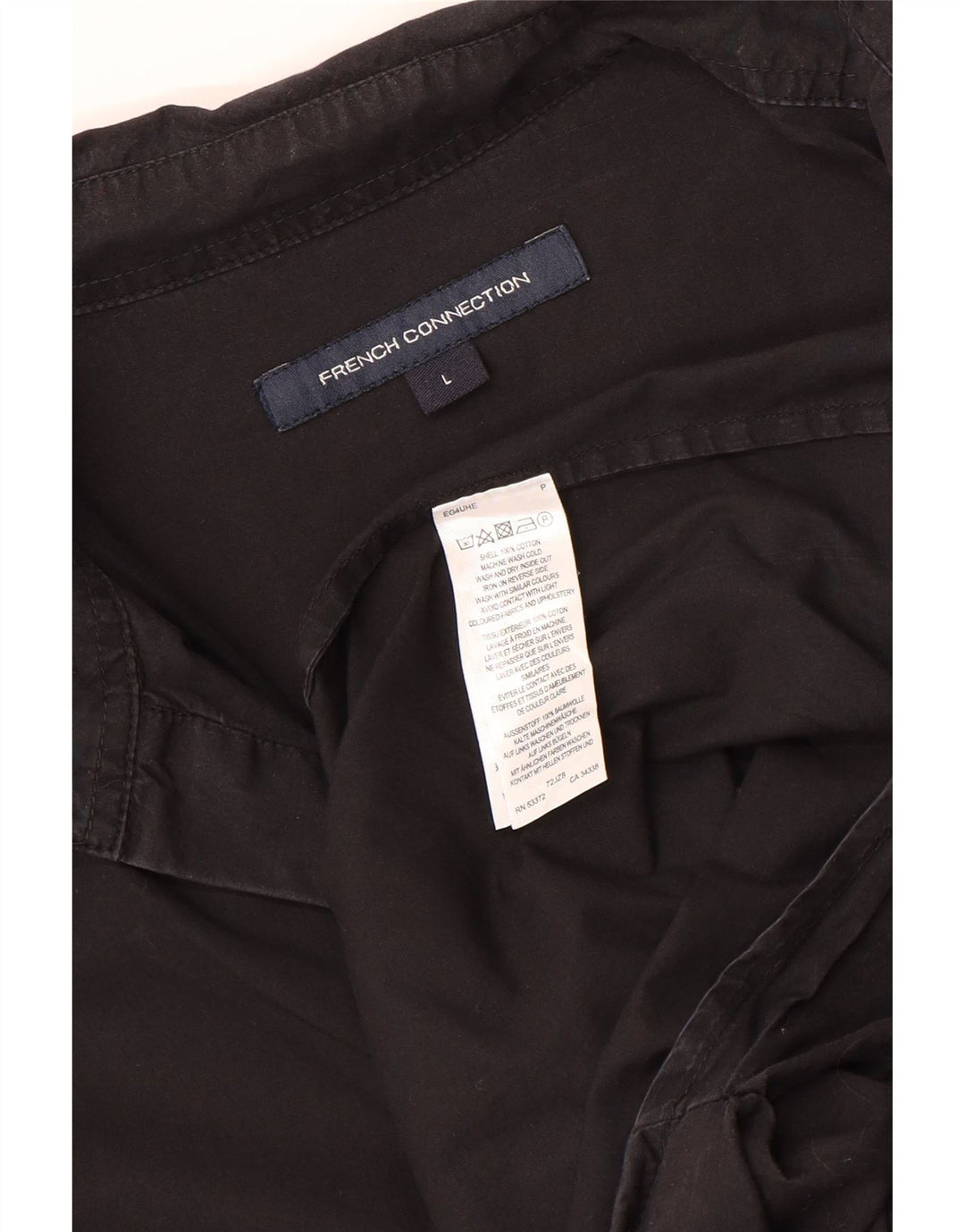 French Connection Womens 3/4 Sleeve Pullover Shirt UK 16 Large Black