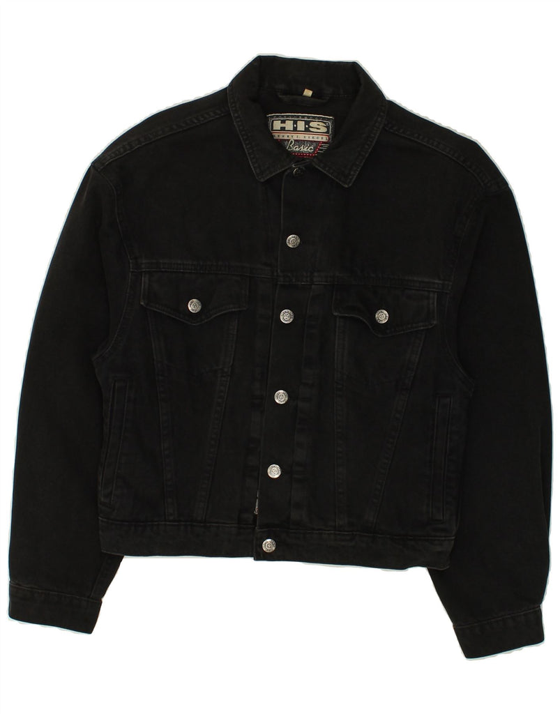 H.I.S Mens Denim Jacket UK 36 Small Black Cotton Vintage H.I.S and Second-Hand H.I.S from Messina Hembry 