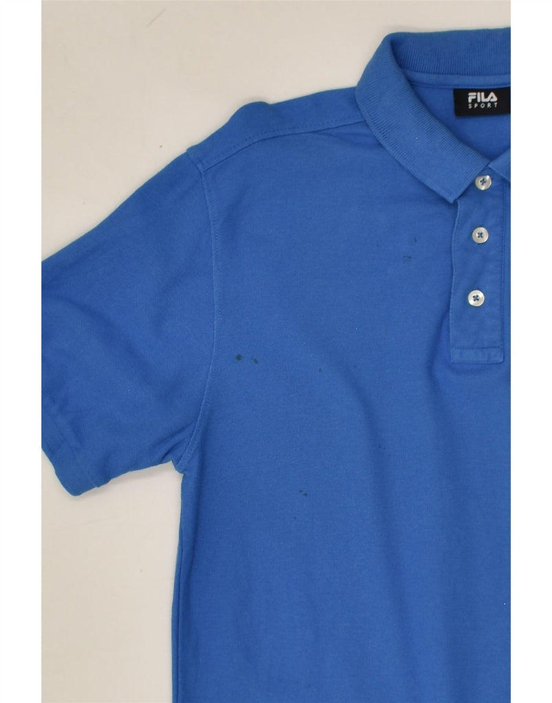 FILA Mens Polo Shirt Medium Blue Cotton | Vintage Fila | Thrift | Second-Hand Fila | Used Clothing | Messina Hembry 
