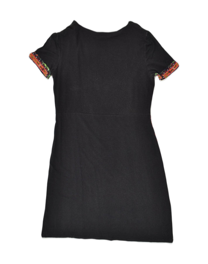 DESIGUAL Womens Basic Dress UK 12 Medium Black Geometric | Vintage Desigual | Thrift | Second-Hand Desigual | Used Clothing | Messina Hembry 