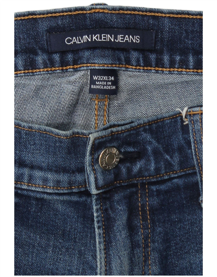 Calvin Klein Mens Slim Jeans W32 L34 Blue Cotton