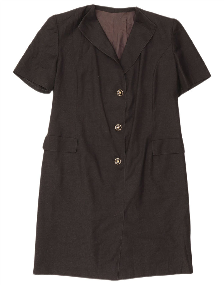 Vintage Womens Sheath Dress UK 14 Medium Grey