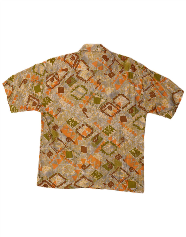 Mario's Mens Short Sleeve Shirt Large Multicoloured Geometric