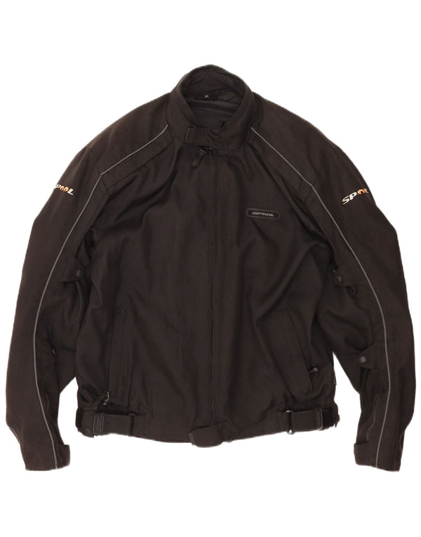 Spool Mens Racer Jacket UK 42 XL Black Polyester