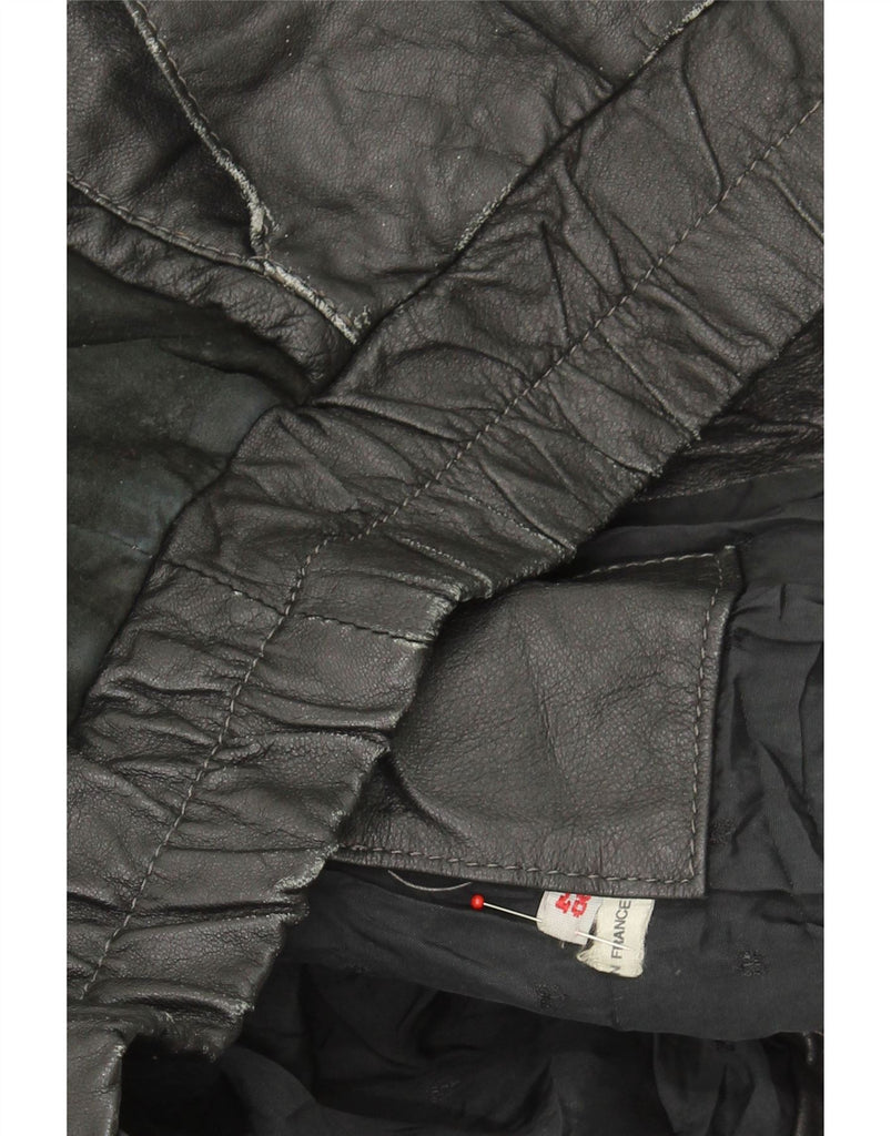 VINTAGE Mens Leather Jacket IT 48 Medium Black Colourblock Leather Vintage Vintage and Second-Hand Vintage from Messina Hembry 