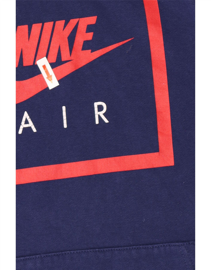 Nike Mens Air Graphic Hoodie Jumper Medium Blue Cotton