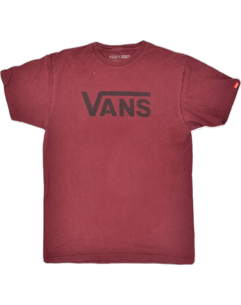 VANS Mens Classic Graphic T-Shirt Top Medium Burgundy Cotton | Vintage Vans | Thrift | Second-Hand Vans | Used Clothing | Messina Hembry 