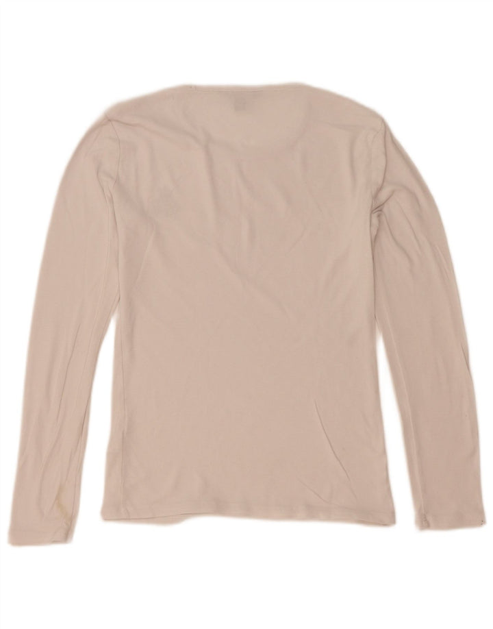 Ralph Lauren Womens Top Long Sleeve UK 12 Medium White Cotton