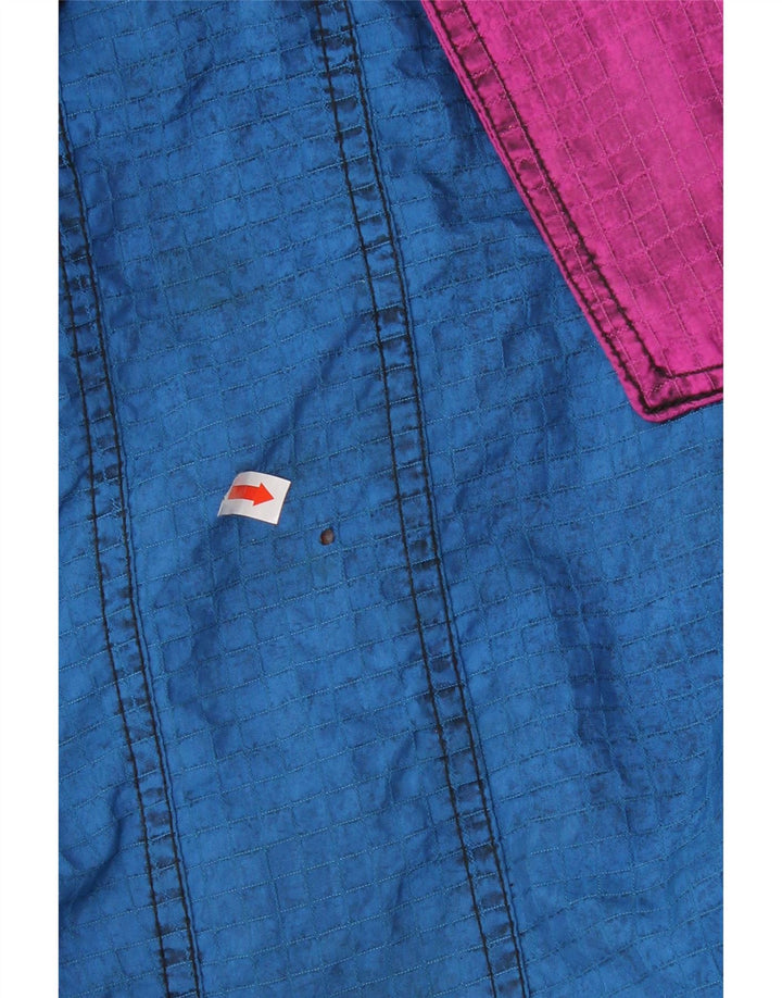 Vintage Mens Hooded Ski Jumpsuit IT 52 Large Blue Colourblock Polyamide