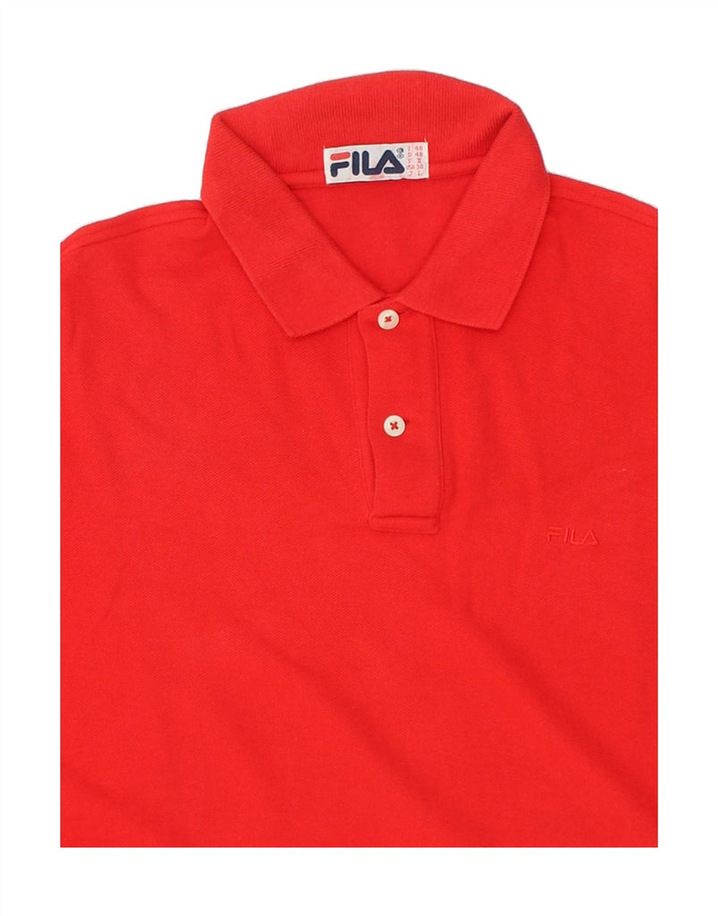 FILA Mens Polo Shirt IT 48 Medium Red Cotton | Vintage Fila | Thrift | Second-Hand Fila | Used Clothing | Messina Hembry 