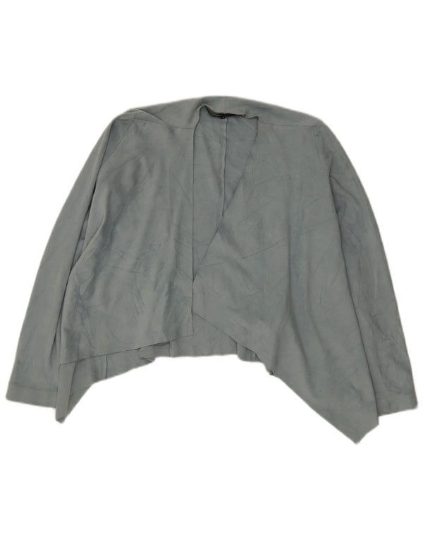 Zara Womens Asymmetric Cardigan Top UK 6 XS Blue Polyester