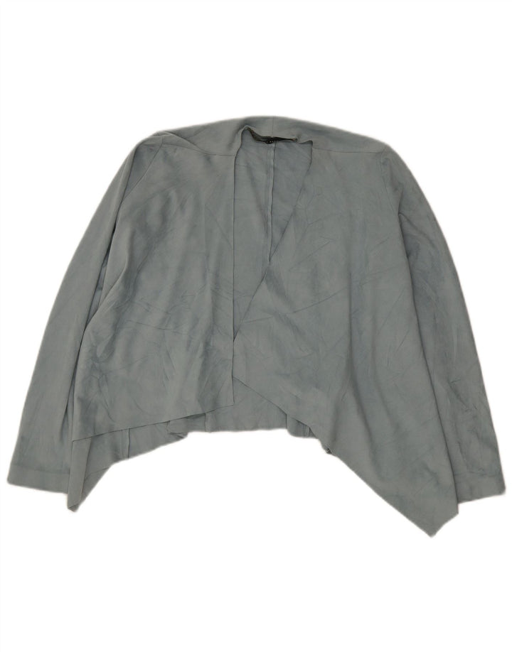 Zara Womens Asymmetric Cardigan Top UK 6 XS Blue Polyester