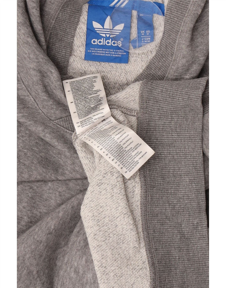 Adidas Mens Hoodie Jumper Medium Grey Flecked Cotton