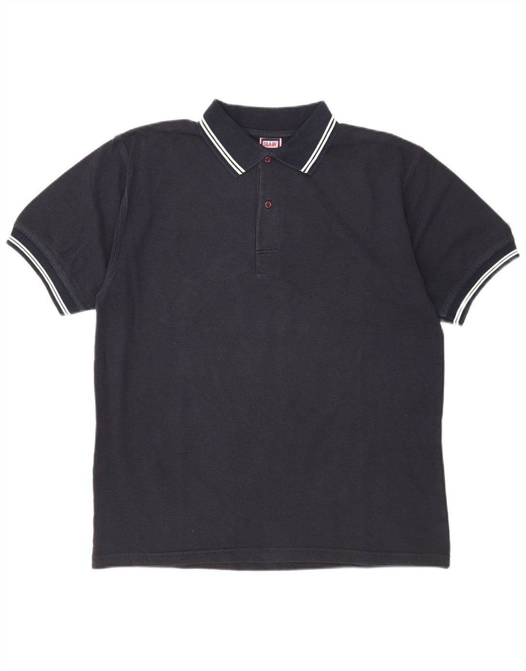 Slam Mens Polo Shirt Large Navy Blue Cotton