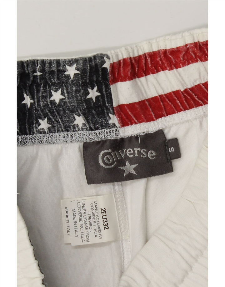 Converse Mens Graphic Sport Shorts Small White Cotton