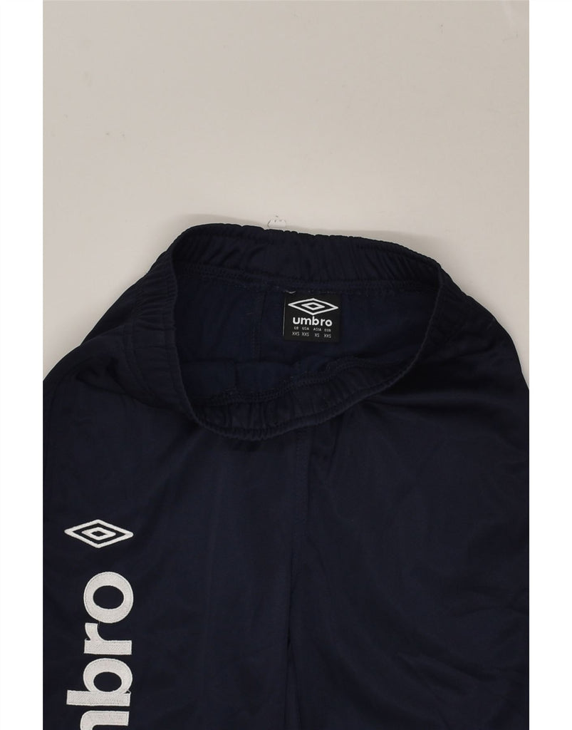 UMBRO Boys Graphic Tracksuit Trousers Joggers 7-8 Years 2XS Navy Blue | Vintage Umbro | Thrift | Second-Hand Umbro | Used Clothing | Messina Hembry 