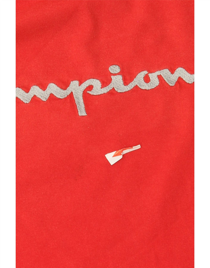 Champion Mens Graphic Top Long Sleeve Small Red Cotton