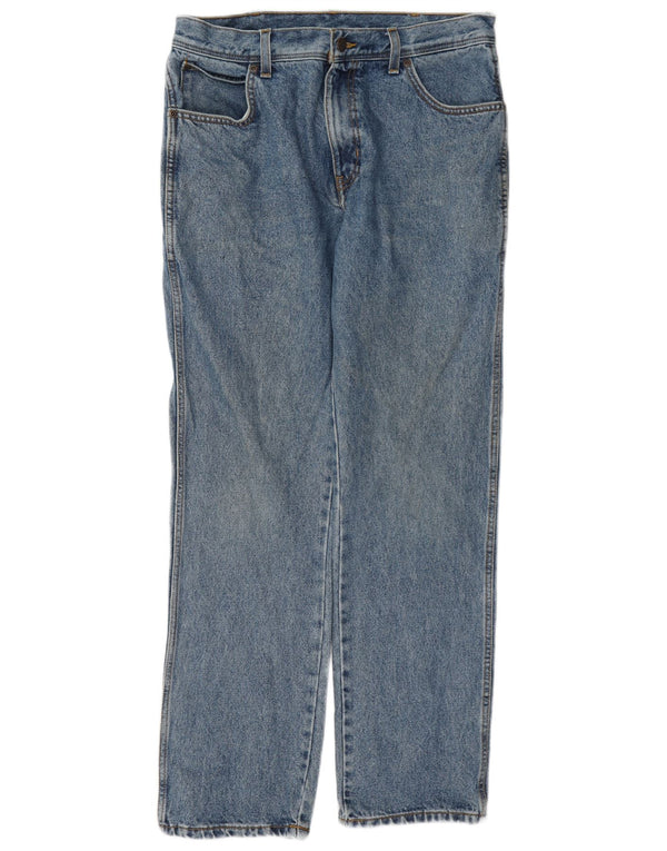 Wrangler Mens Regular Fit Straight Jeans W34 L32 Blue Cotton